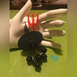 Handmade Halloween Devil Pitchfork Brooch